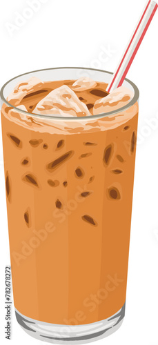 Vector Hand Drawn Illustration Ice Tea