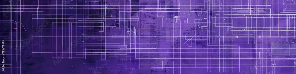 A matte purple banner featuring intersecting lines and scattered dots in various shades on an architectural, modern background. Banner. A matte purple banner featuring intersecting lines and scattered dots in various shades on an architectural, modern background. Banner.