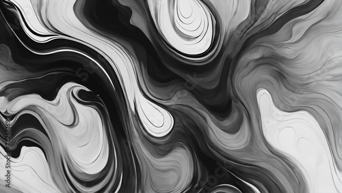 Fototapeta Naklejka Na Ścianę i Meble -  ULTRA HD 8K A wallpaper with abstract ink blot textures, showcasing organic shapes and fluid patterns in monochromatic colors like black and white or grayscale