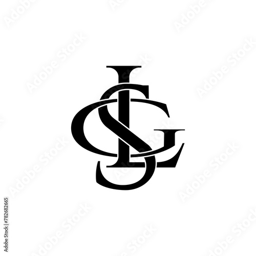 gsl lettering initial monogram logo design