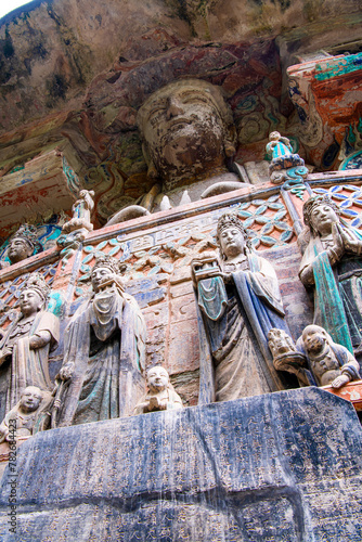Ancient Giant Buddhist Hillside Rock Carving, Western Pure Land - Dazu