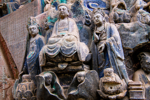 Buddha statue portrait in Dazu rock carving, Chongqing, China
