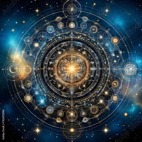 Interstellar Symmetry, A Cosmic Dance of Sacred Geometry and Starlight