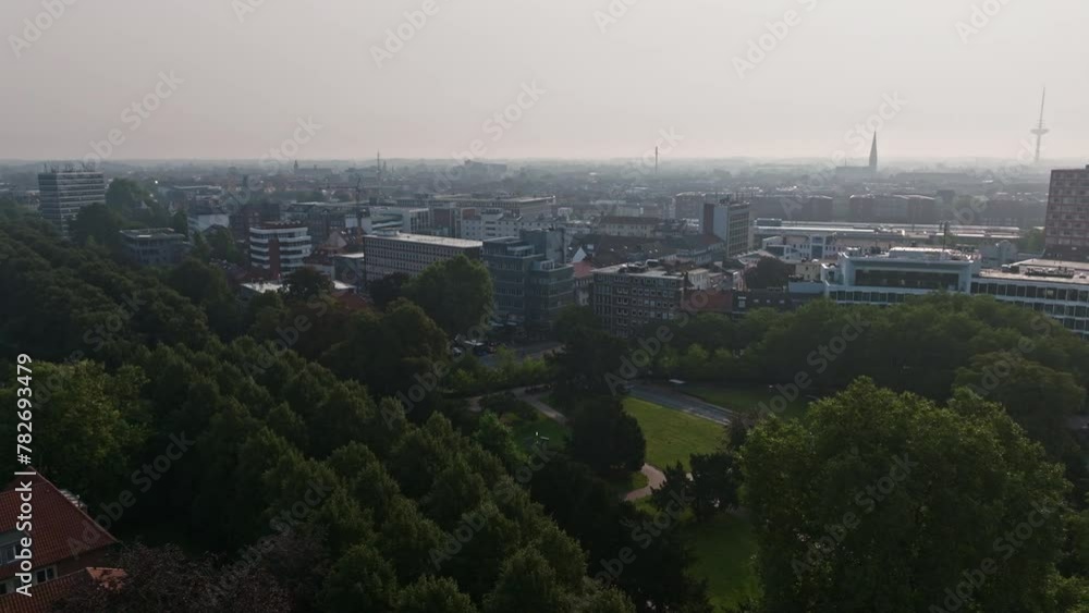 An aerial drone view of the old city ( Altstadt ) of Münster , Germany . An aerial drone view of the old city ( Altstadt ) of Münster , Germany .