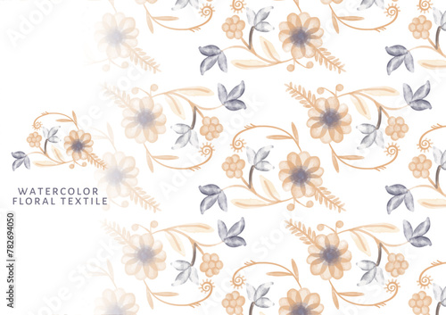 Watercolor Floral textile vector design 水彩画フローラルテキスタイルベクターデザイン
