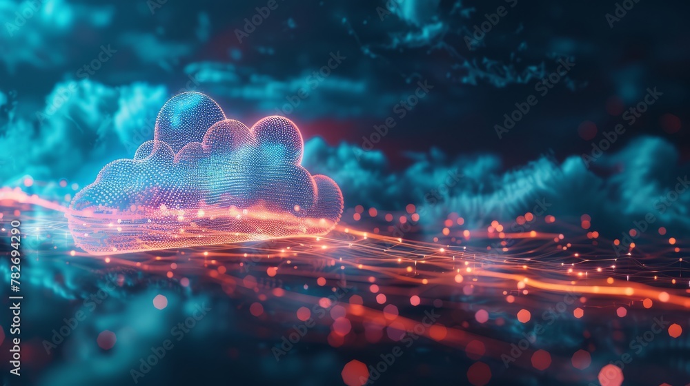 Technology networking and digital communication in business with cloud computing concept web storage for data global social media ai server online binary illustration background modern futuristic Technology networking and digital communication in business with cloud computing concept web storage for data global social media ai server online binary illustration background modern futuristic