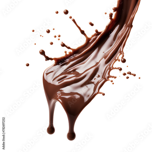 Pouring chocolate isolated, no background, transparent background
