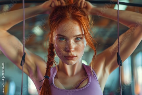 Focused Athlete During Gym Workout