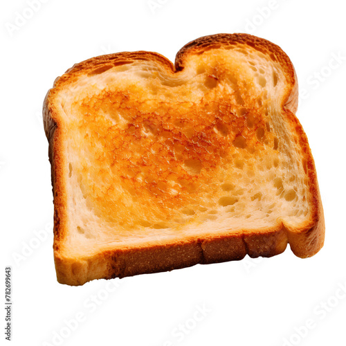 Bread slice lightly toasted isolated, no background, transparent background