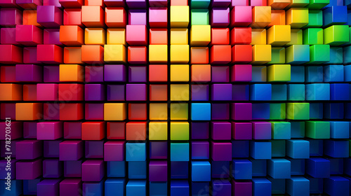 Digital color mosaic square abstract graphic poster web page PPT background © JINYIN