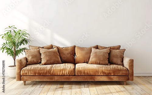 green sofa in a room with a sofa photo