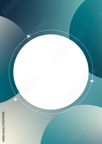 Blue minimalist style cover template with simple shapes, frame, modern design for social media. abstract blue background with place for text or image, in high quality.