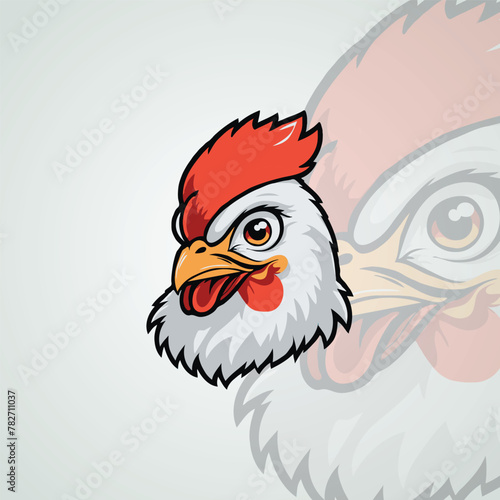 Cute chicken mascot logo