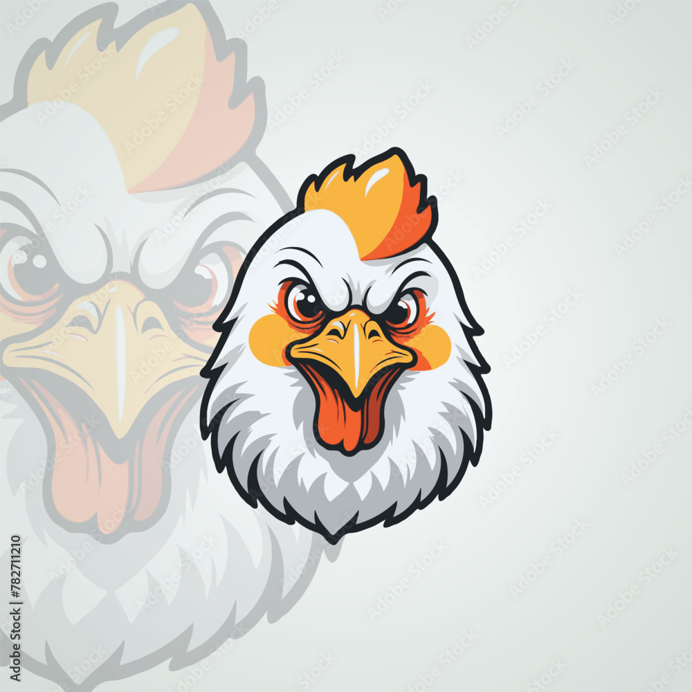 Fototapeta premium Cute chicken mascot logo