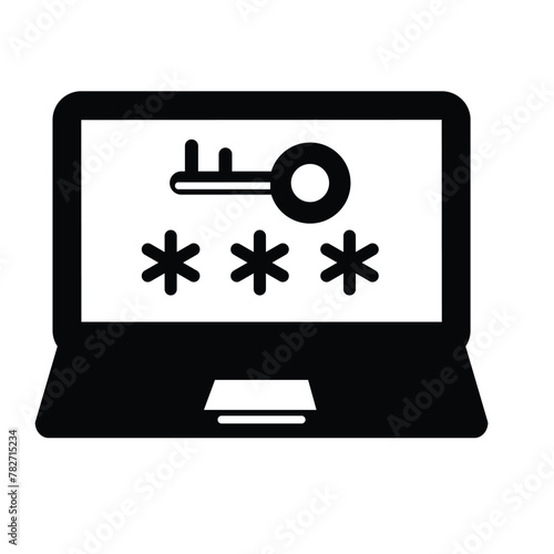 Password, pin, computer, laptop security icon