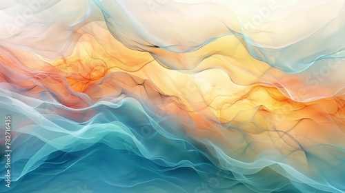 Wellness retreatinspired abstract art with calming colors and flowing lines