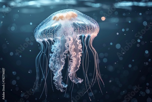 Jellyfish floating gracefully in the ocean