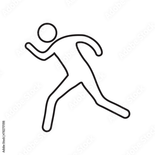 runner icon vector. flat liner illustration on white backgorund..eps