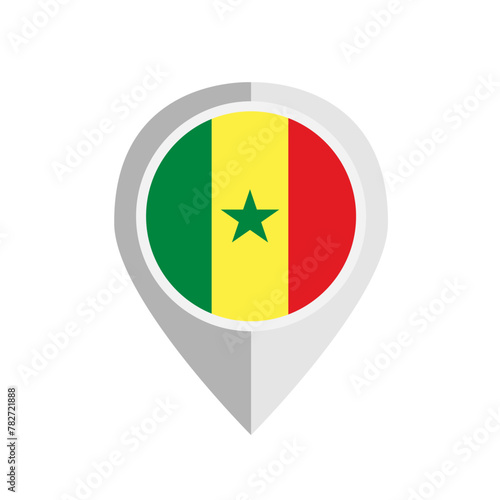 Free Download Flat design Senegal flag map pin icon on white background. - GFXLoad