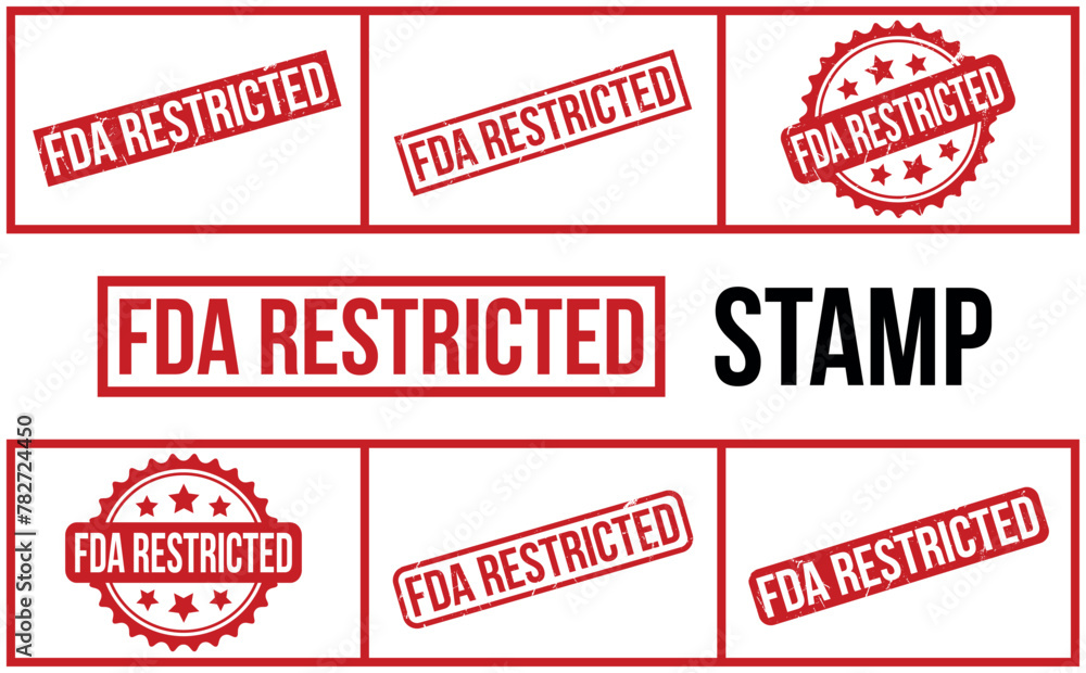 FDA Restricted Rubber Stamp Set Vector FDA Restricted Rubber Stamp Set Vector