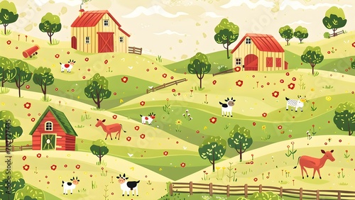 Farm pattern background