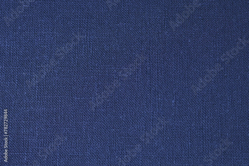 blue hemp viscose natural fabric cloth color, sackcloth rough texture of textile fashion abstract background