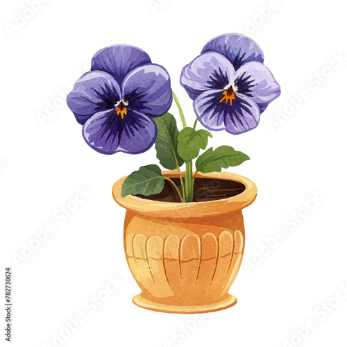 beautiful flowers in a flowerpot. country style. spring flowers. bouquet of flowers.