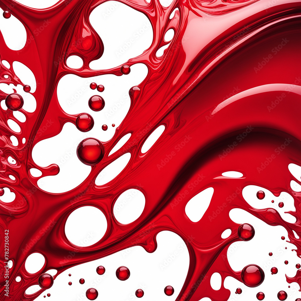 Red,white ink splashes isolated on white background. Red,white ink splashes isolated on white background.