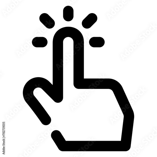 finger tap line icon