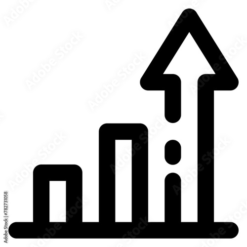 graphic bar chart line icon