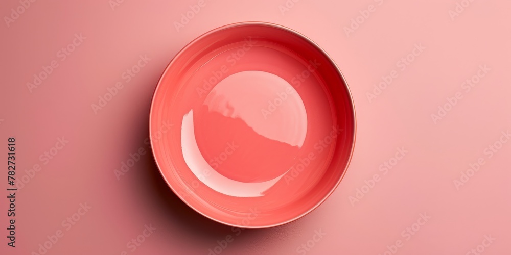 Pink Bowl on Pink Table. Generative AI Pink Bowl on Pink Table. Generative AI