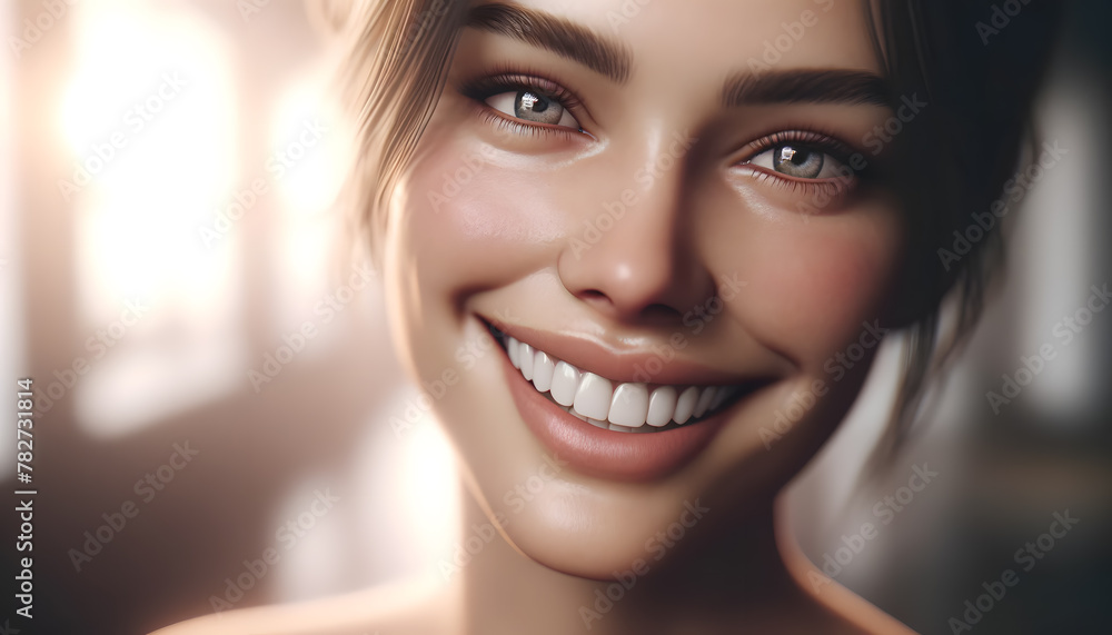 The woman's face to highlight the effects of the skincare treatment. Her skin appears dewy, glowing, and rejuvenated, embodying the ultimate goal of skincare. The woman's face to highlight the effects of the skincare treatment. Her skin appears dewy, glowing, and rejuvenated, embodying the ultimate goal of skincare.