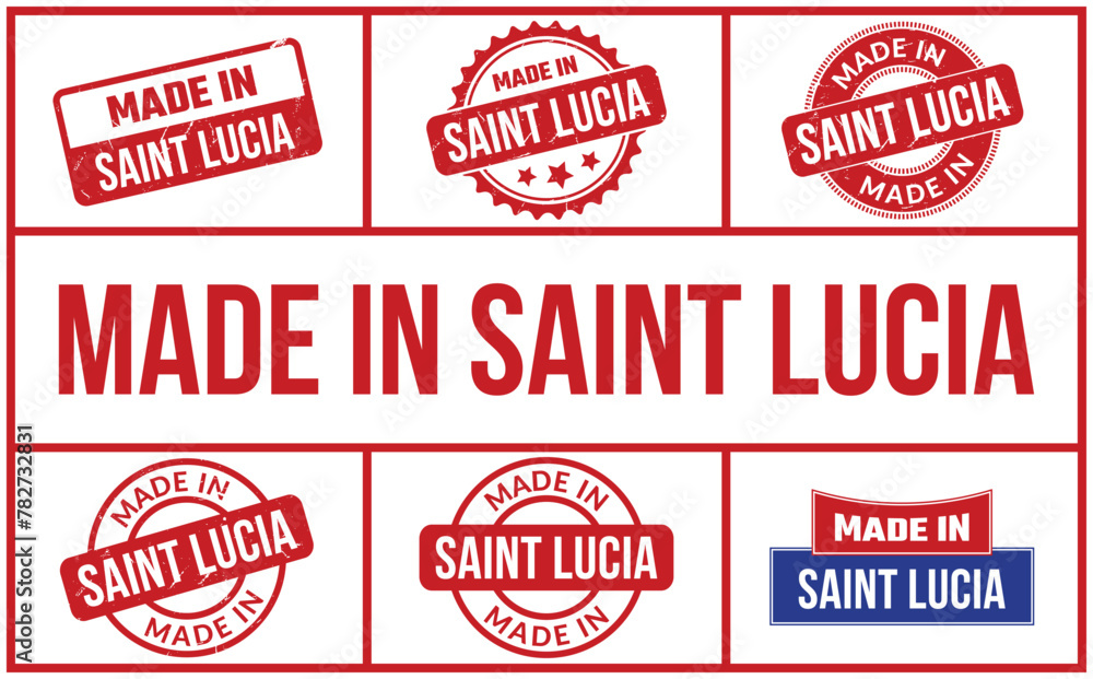 Made In Saint Lucia Rubber Stamp Set Made In Saint Lucia Rubber Stamp Set