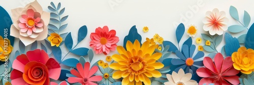 Assorted vibrant flowers arranged on white background. colorful flowers meticulously arranged on a white backdrop displaying a brilliant spectrum of colors and showcasing a variety of species