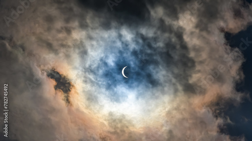 Partial Eclipse, April 8, 2024, Irondale, Alabama, United States, North America, 1:36 pm to 2:00 pm CST photo