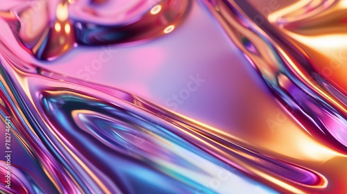 Create Infinity 3d liquid chrome background With iridescent fluid chrome mirror surface 