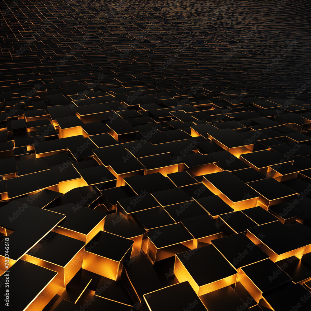 Obraz premium Abstract technology background with a network grid and particles connected. Sci-fi digital technology with line connect network