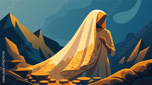 A the piles of treasures the person found a delicate lace veil yellowed and torn but still radiating with a sense of romance and mystery. As