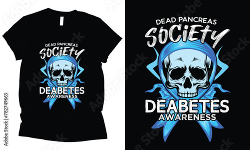 dead pancreas society deabetes awareness t-shirt design.