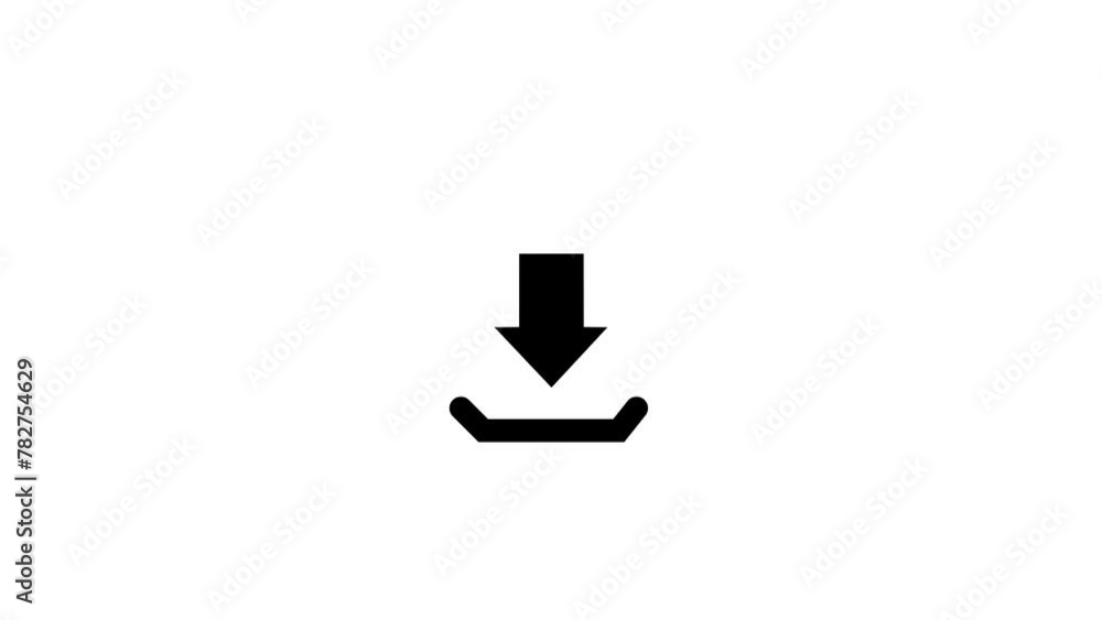 Download icon animation. flat download sign down arrow moving animation ...