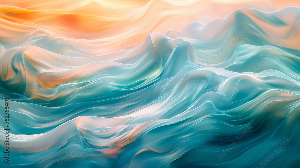 An artistic depiction of tranquil, gently flowing waves, invoking sensations of peace, fluidity, and the graceful rhythms of nature An artistic depiction of tranquil, gently flowing waves, invoking sensations of peace, fluidity, and the graceful rhythms of nature
