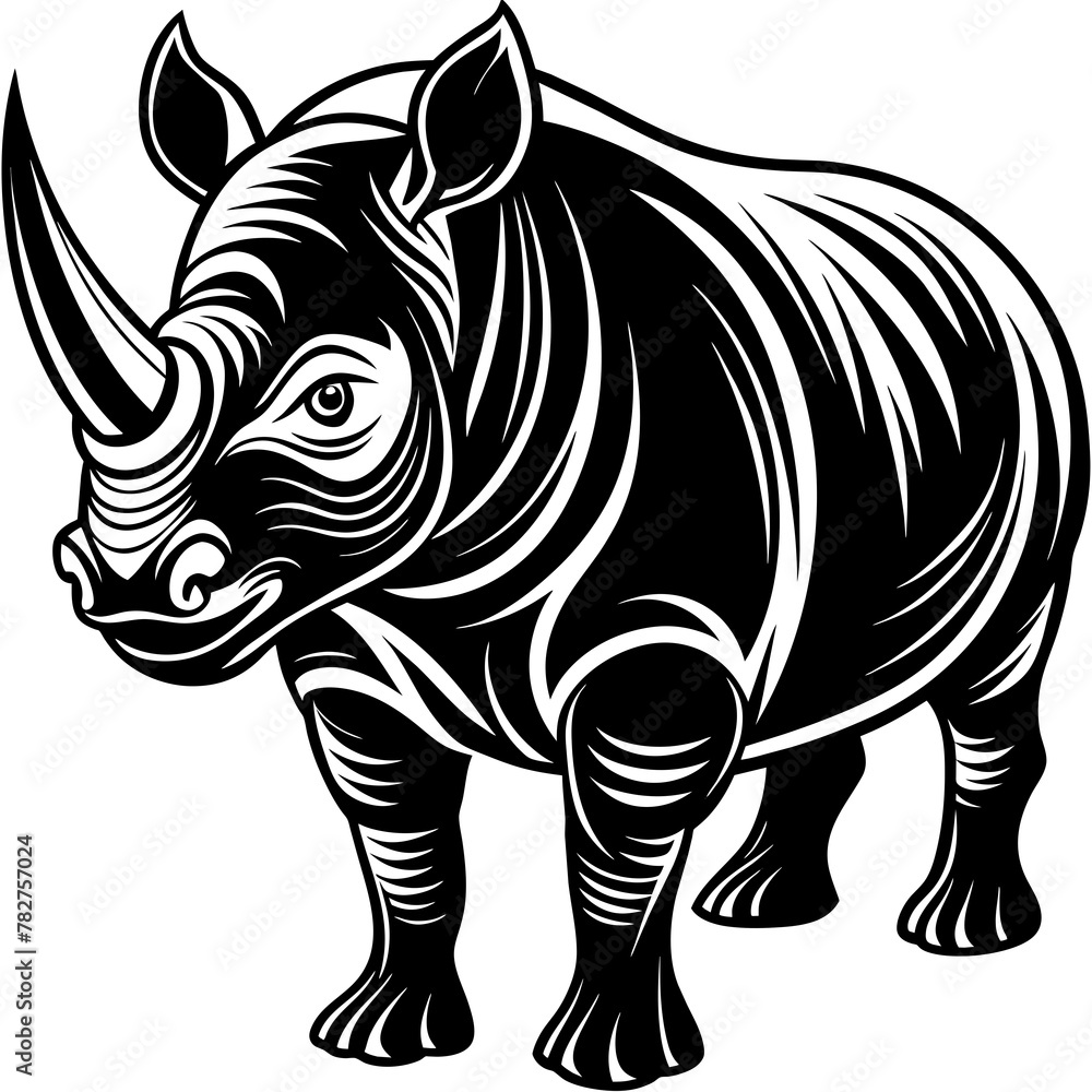 Fototapeta premium rhino head mascot,rhino silhouette,vector,icon,svg,characters,Holiday t shirt,black rhino face drawn trendy logo Vector illustration,rhino on a white background,eps,png