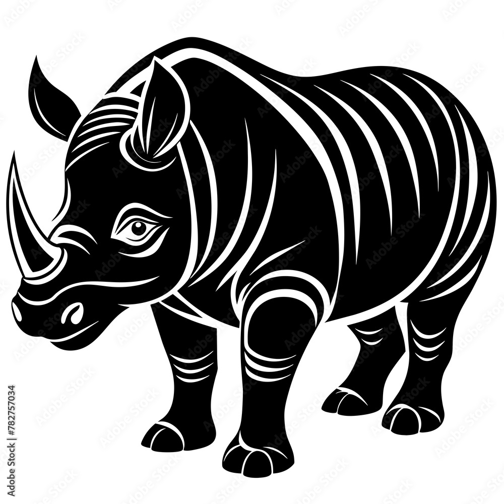 Fototapeta premium rhino head mascot,rhino silhouette,vector,icon,svg,characters,Holiday t shirt,black rhino face drawn trendy logo Vector illustration,rhino on a white background,eps,png