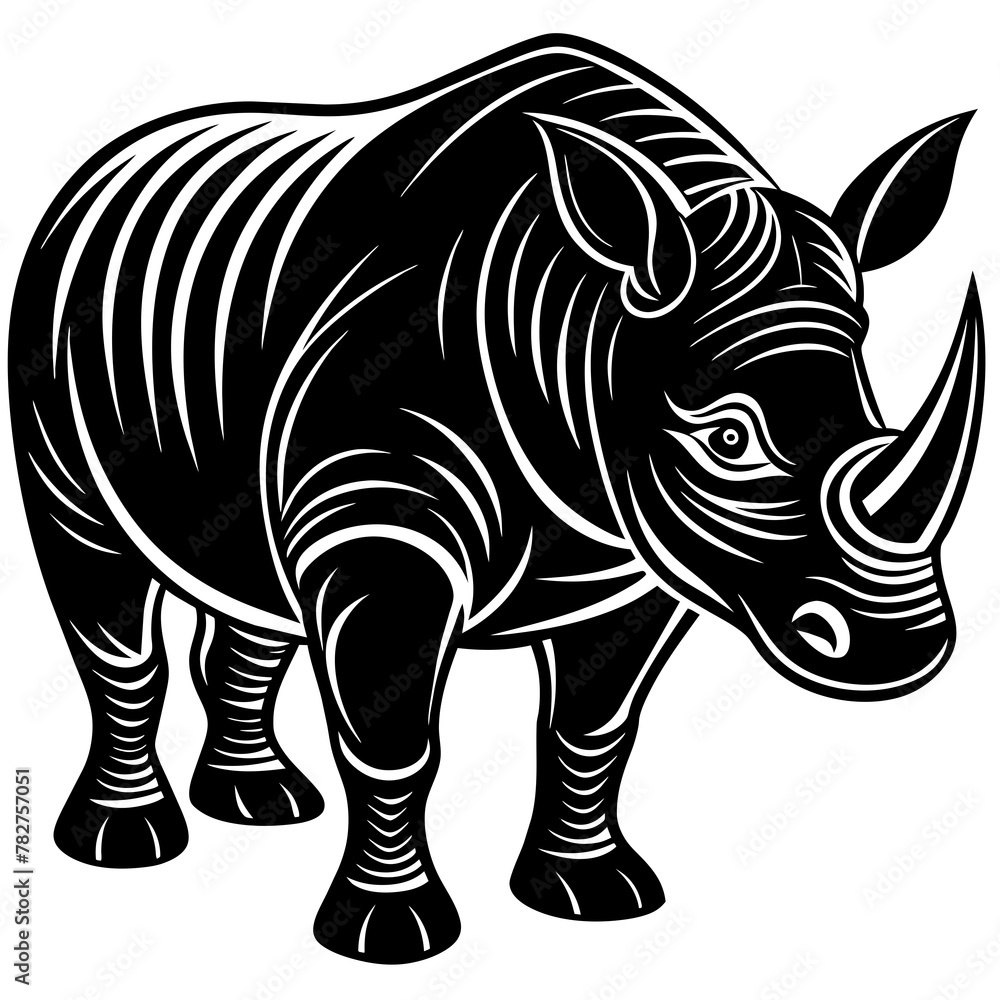 Fototapeta premium rhino head mascot,rhino silhouette,vector,icon,svg,characters,Holiday t shirt,black rhino face drawn trendy logo Vector illustration,rhino on a white background,eps,png