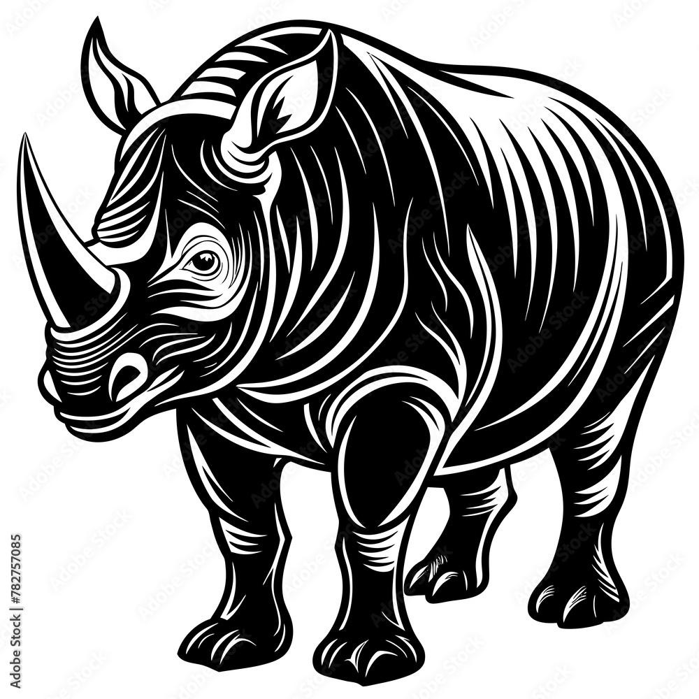 Fototapeta premium rhino head mascot,rhino silhouette,vector,icon,svg,characters,Holiday t shirt,black rhino face drawn trendy logo Vector illustration,rhino on a white background,eps,png