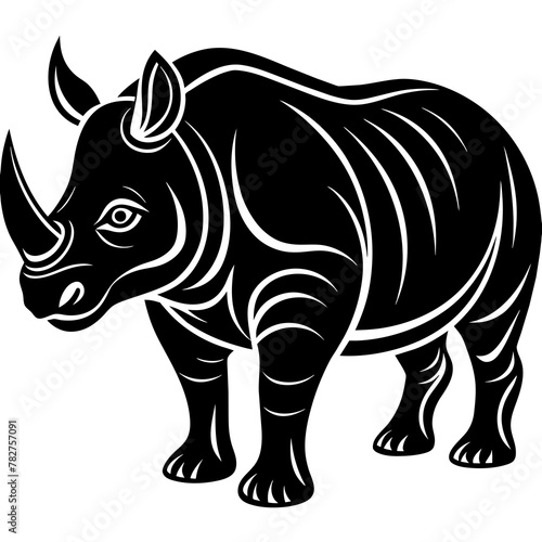 rhino head mascot rhino silhouette vector icon svg characters Holiday t shirt black rhino face drawn trendy logo Vector illustration rhino on a white background eps png