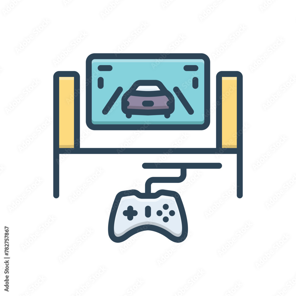 Color illustration icon  for video game