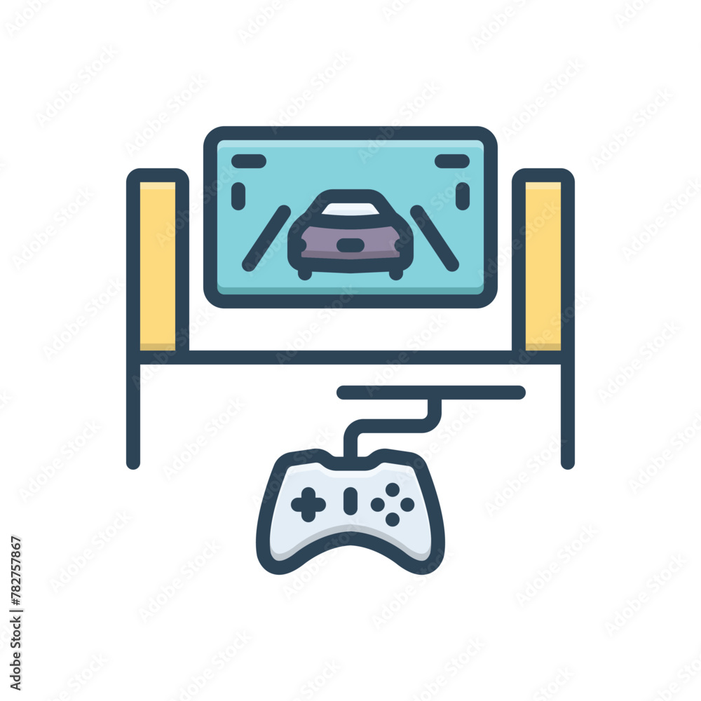 Fototapeta premium Color illustration icon for video game