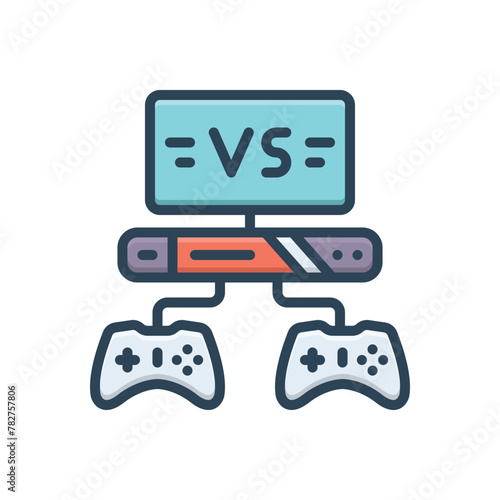 Color illustration icon  for multiplayer