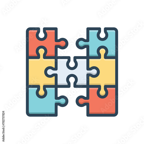 Color illustration icon  for puzzles